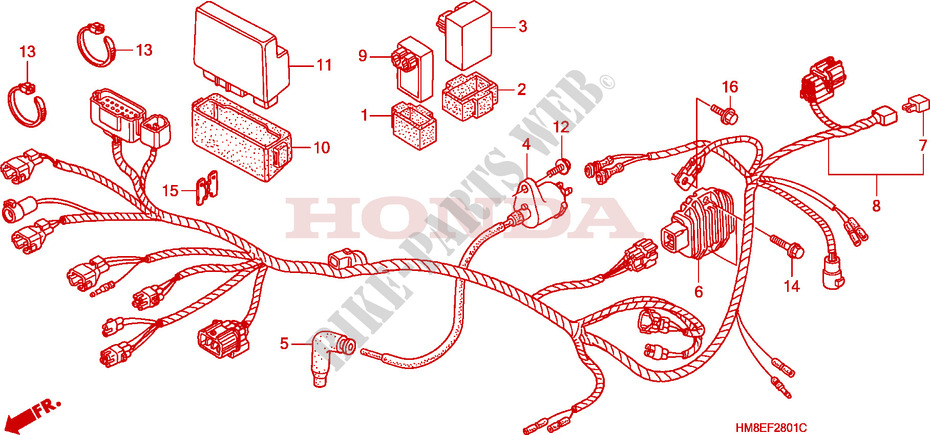 WIRE HARNESS  for Honda TRX 250 FOURTRAX RECON Electric Shift 2002