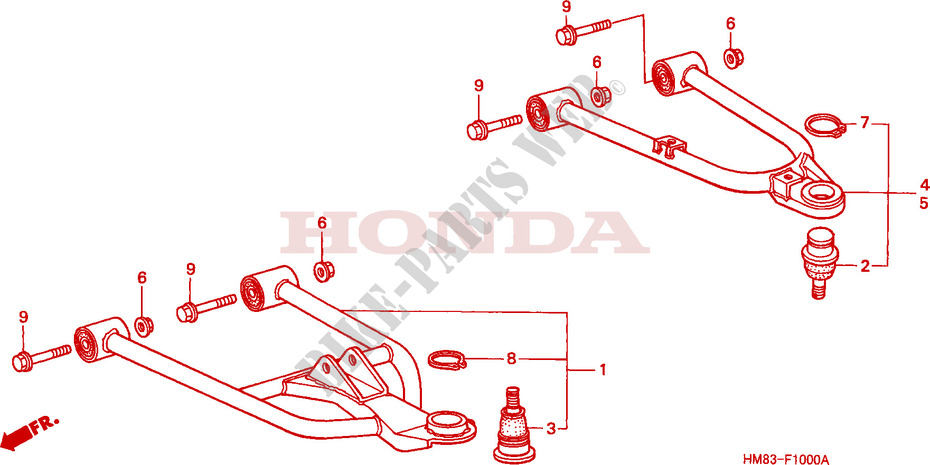 FRONT SUSPENSION ARM for Honda TRX 250 FOURTRAX RECON 1999