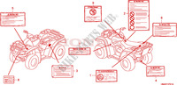 CAUTION LABEL (TRX500FA5/6/7/8) for Honda FOURTRAX 500 FOREMAN RUBICON Hydrostatic 2006