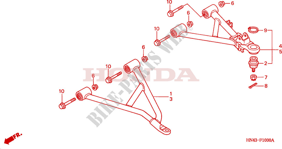 FRONT SUSPENSION ARM (1) for Honda FOURTRAX RANCHER 350 4X2 2001