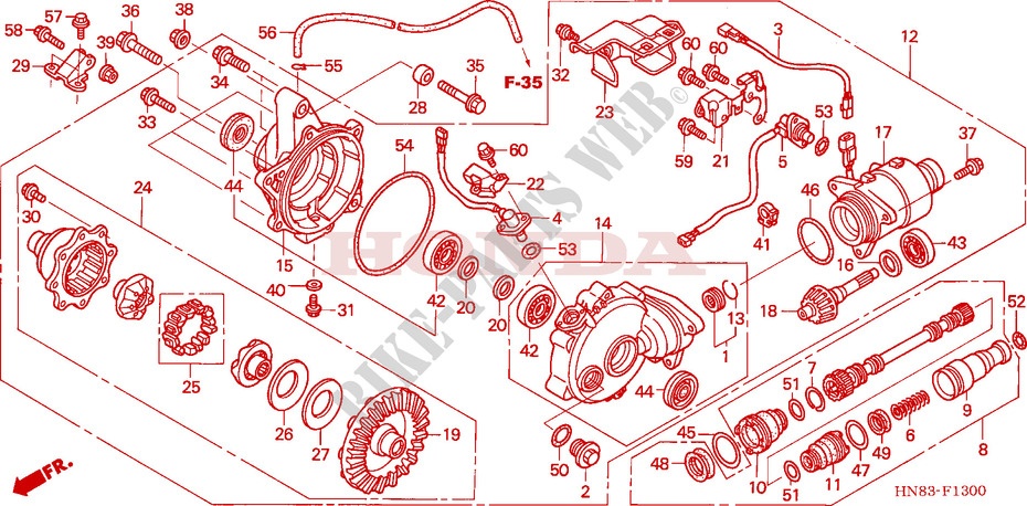 FRONT FINAL GEAR for Honda FOURTRAX 650 RINCON 2003