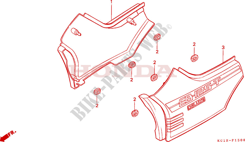 SIDE COVERS for Honda CB 125 TWIN 1982