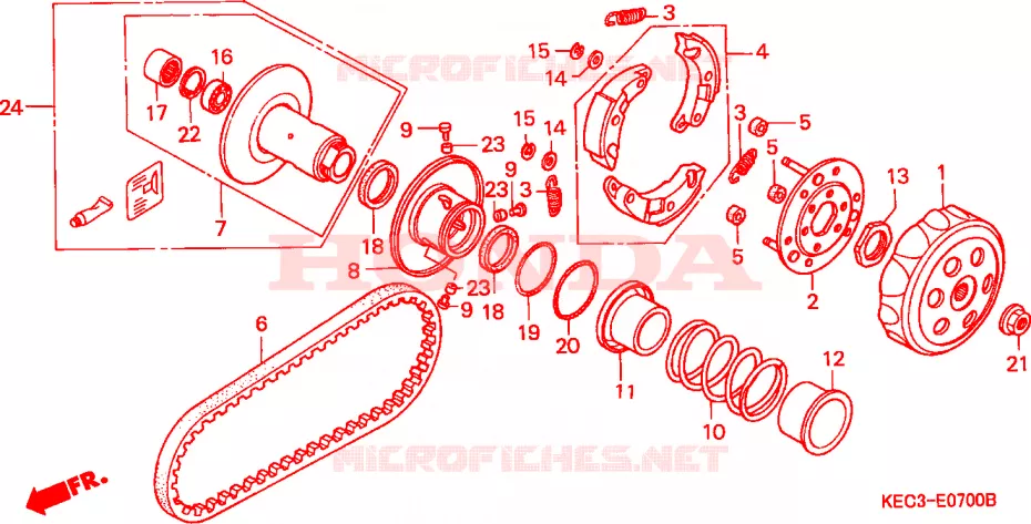 CLUTCH Honda SCOOTER 100 SCOOPY 2000  SH100Y-SP