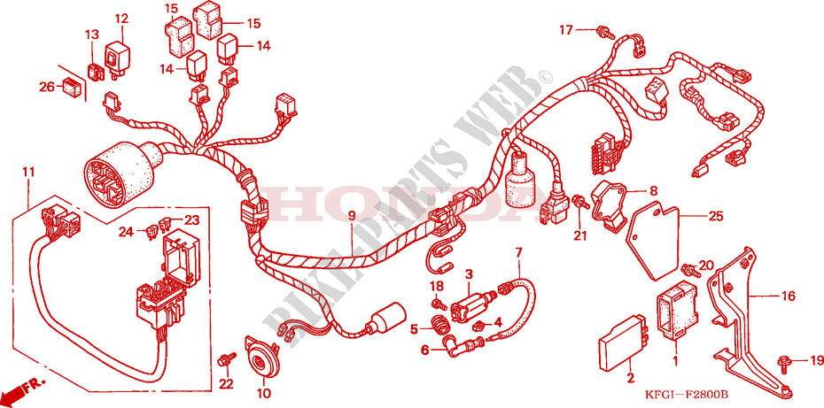 WIRE HARNESS for Honda FORESIGHT 250 2000