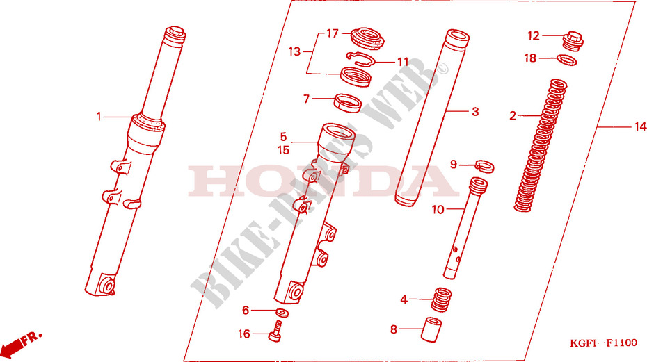 FRONT FORK for Honda AROBASE 125 STOP AND GO 2004