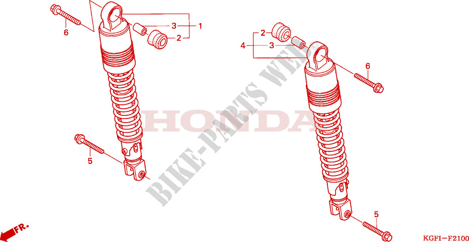 REAR SHOCK ABSORBER for Honda AROBASE 125 STOP AND GO 2004
