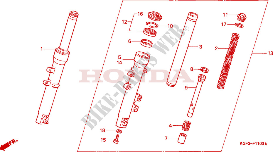 FRONT FORK for Honda AROBASE 125 TWO TONE 2002