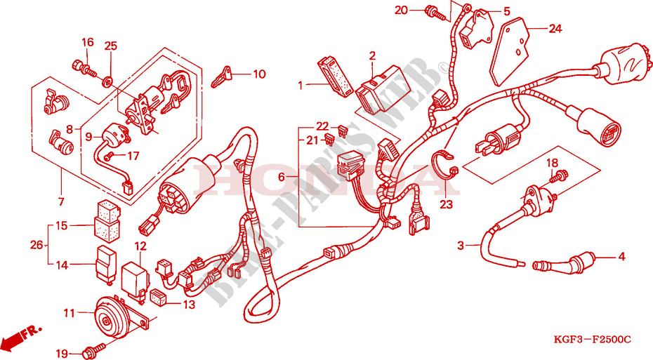 WIRE HARNESS for Honda AROBASE 125 TWO TONE 2002