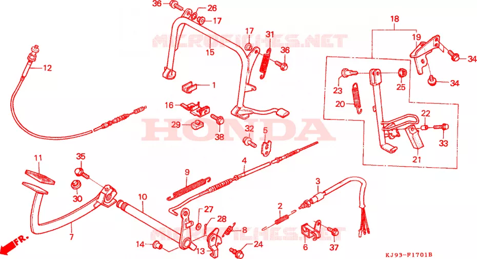 STAND - PEDAL  (CH125J/L/M/N/P/R) Honda SCOOTER 125 SPACY 1988  CH125J