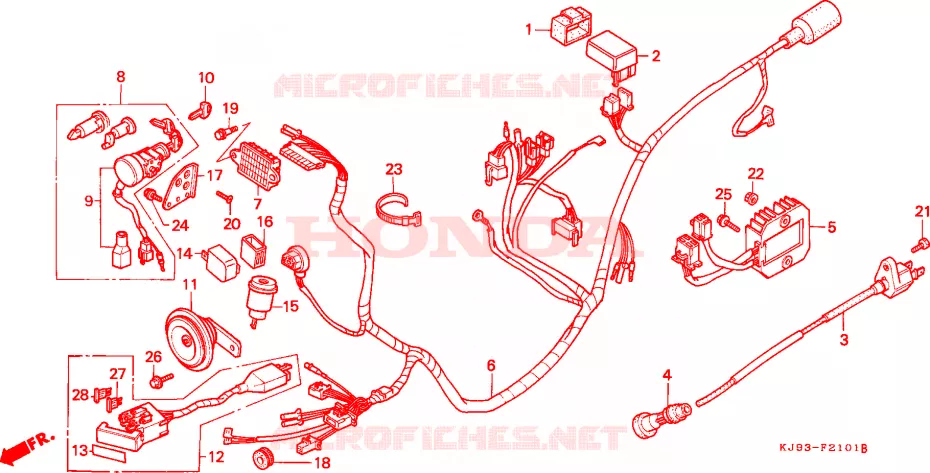WIRE HARNESS (CH125J/L/M/N/P/R) Honda SCOOTER 125 SPACY 1994  CH125R