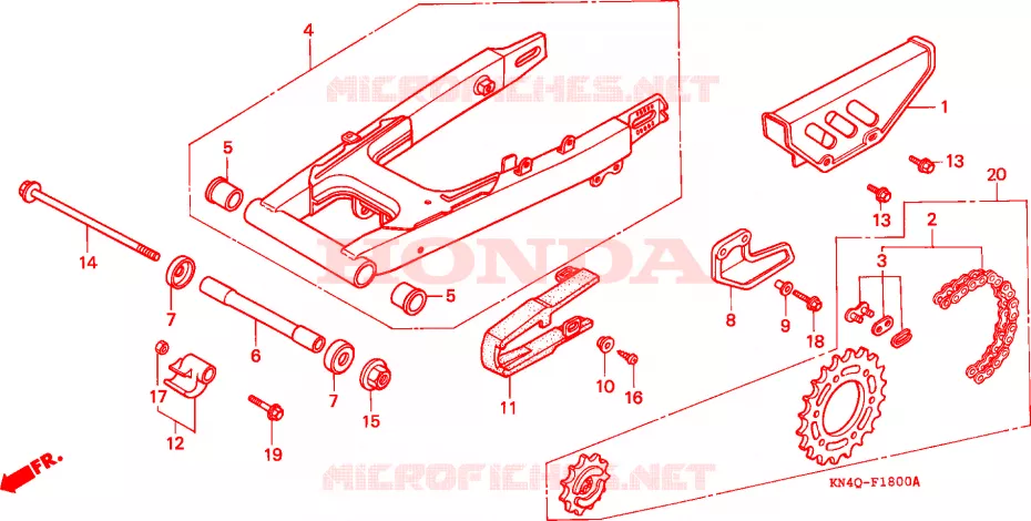 SWINGARM Honda MOTO 100 XR 2000  XR100RY