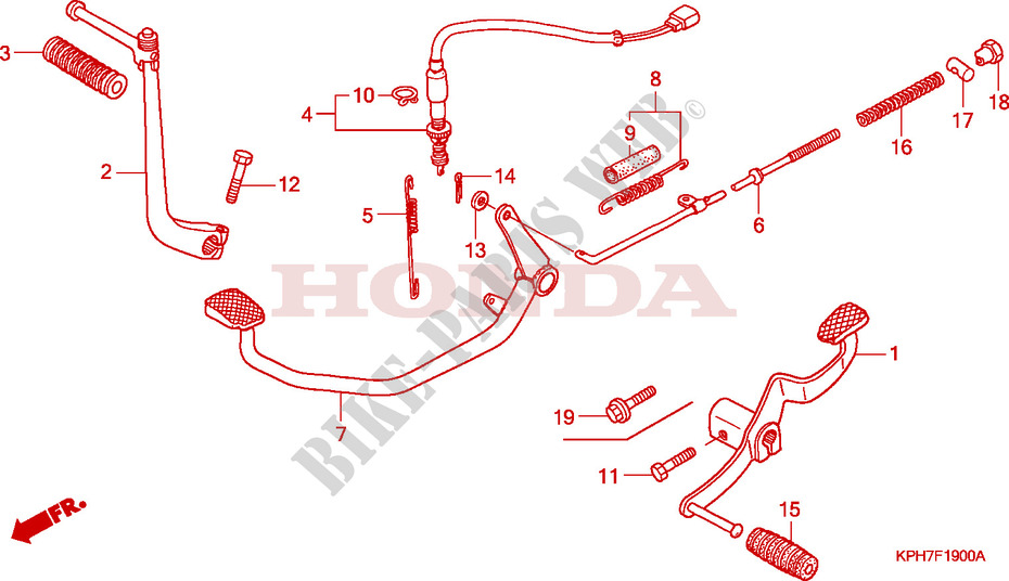KICK STARTER ARM   BRAKE PEDAL   GEAR LEVER for Honda INNOVA 125 2007