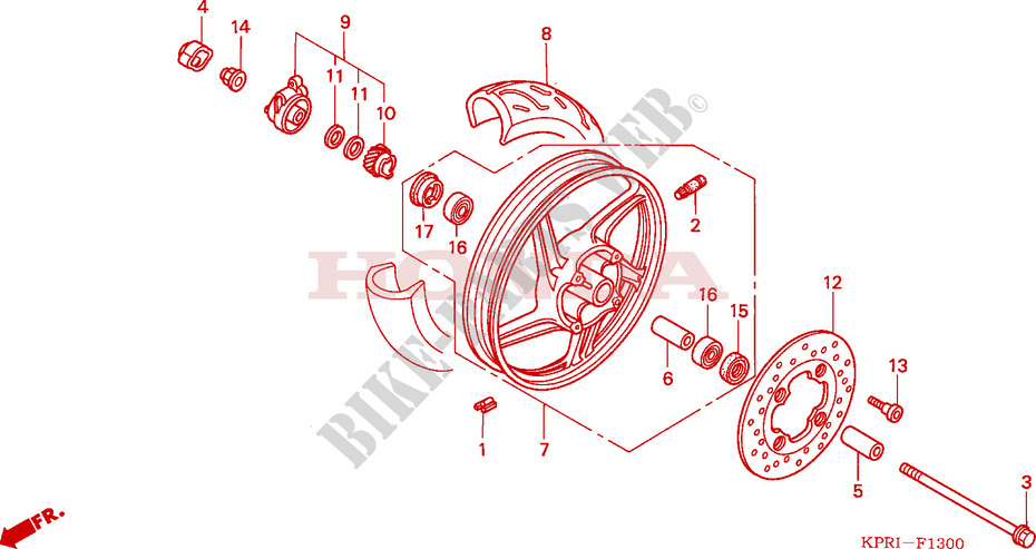 FRONT WHEEL for Honda SH 125 SPECIAL 2004