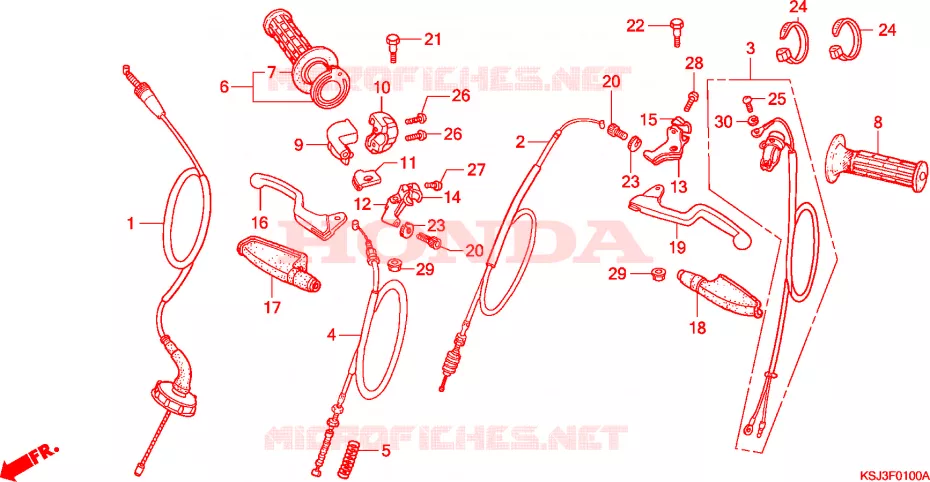 HANDLE LEVER - CABLE Honda MOTO 80 CRF 2004  CRF80F4