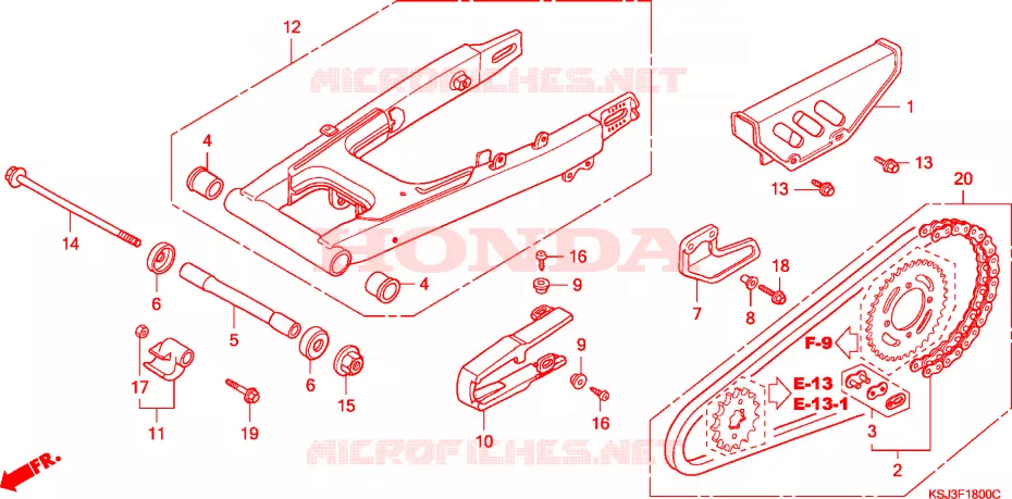 SWINGARM Honda MOTO 100 CRF 2006  CRF100F6