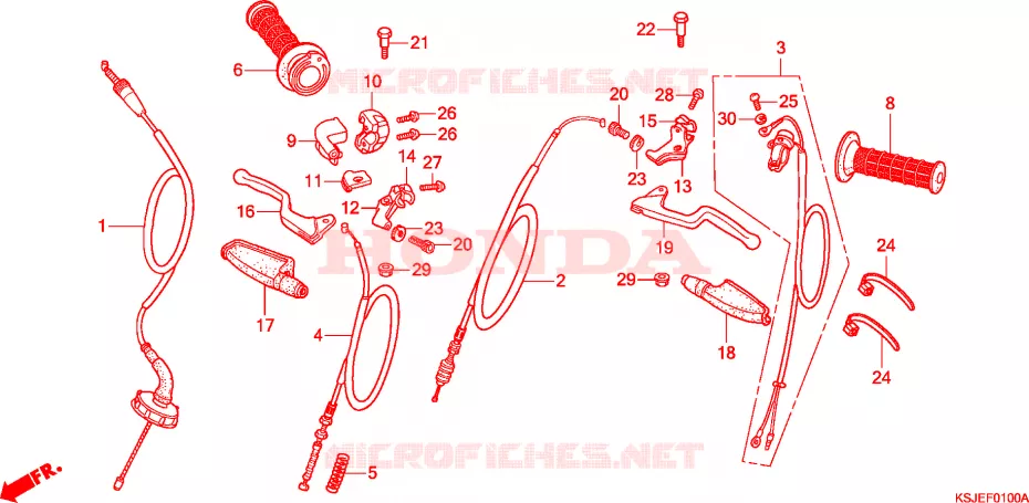 HANDLE LEVER - CABLE Honda MOTO 100 CRF 2011  CRF100FB