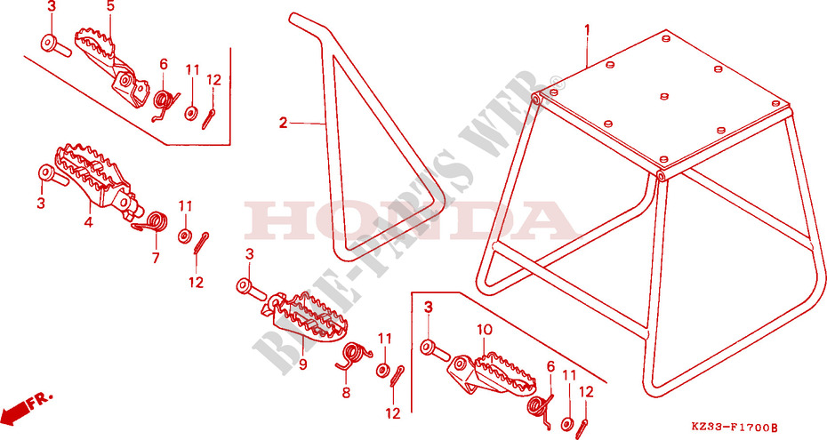STAND   FOOT REST for Honda CR 250 R 1996