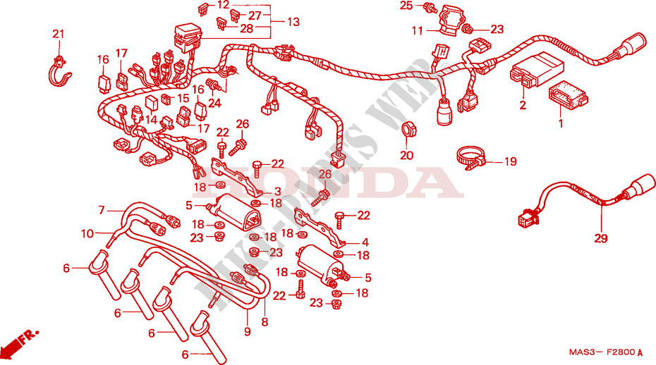 WIRE HARNESS for Honda CBR 919 RR FIREBLADE 1999