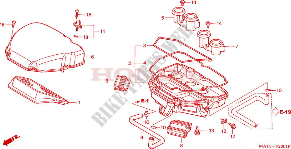 AIR CLEANER (X/Y/1/2/3/4) for Honda CBR 1100 SUPER BLACKBIRD 2001