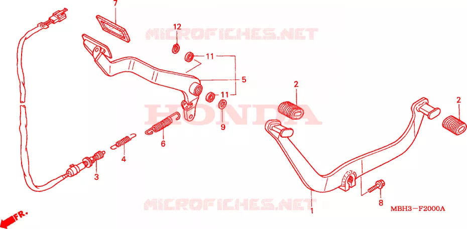 PEDAL Honda MOTO 1100 SHADOW 2000  VT1100C3X