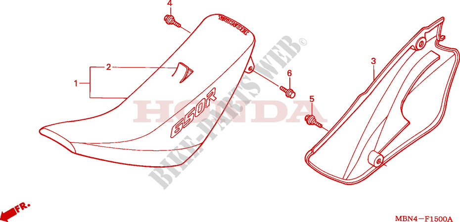 SEAT   RIGHT SIDE COVER for Honda XR 650 2001