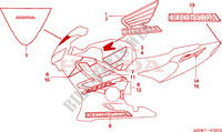 STRIPE (3) for Honda CBR 600 F RED 2006