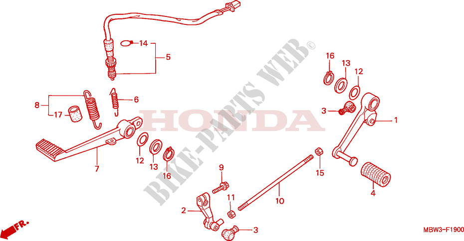 BRAKE PEDAL for Honda CBR 600 34HP 1999
