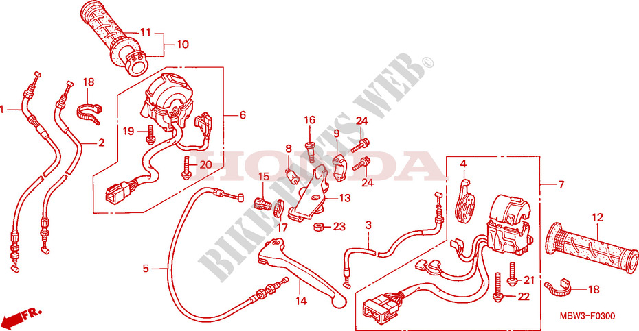 LEVER   SWITCH   CABLE (1) for Honda CBR 600 1999