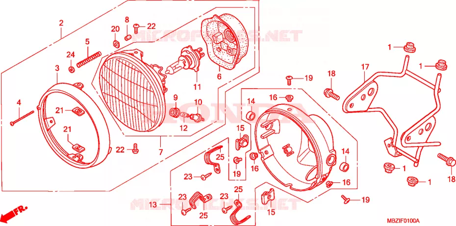 HEADLIGHT (CB600F2) Honda MOTO 600 HORNET 2002  CB600F2
