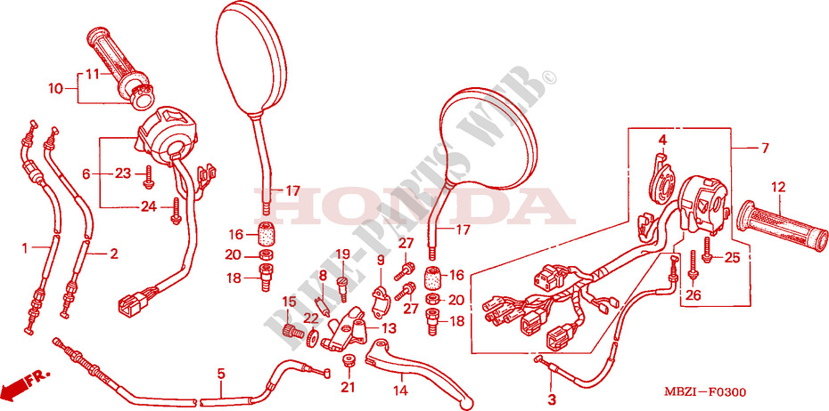 LEVER   SWITCH   CABLE (CB600F2) for Honda CB 600 F HORNET 2002