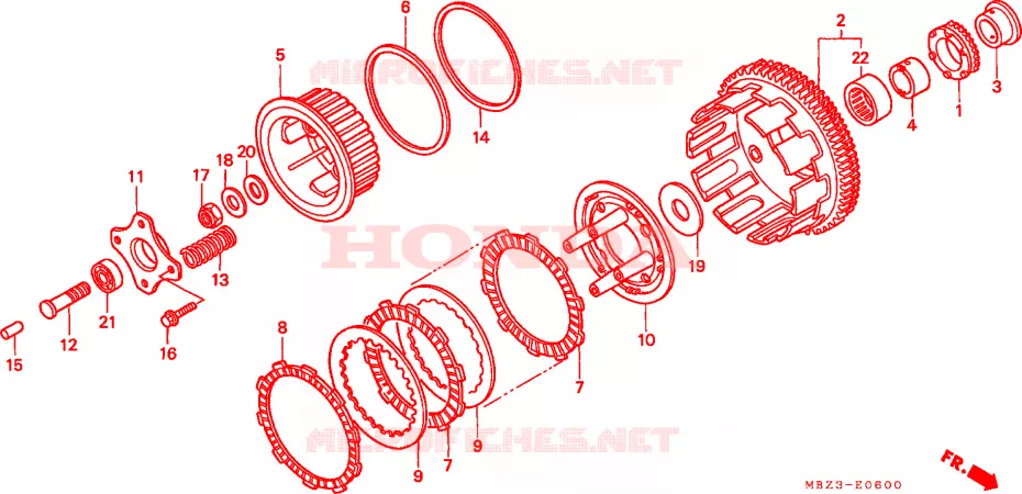 CLUTCH Honda MOTO 600 HORNET 2003  CB600F21