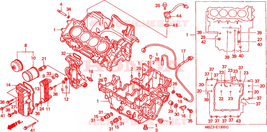 CRANKCASE Honda MOTO 600 HORNET 2002  CB600F21