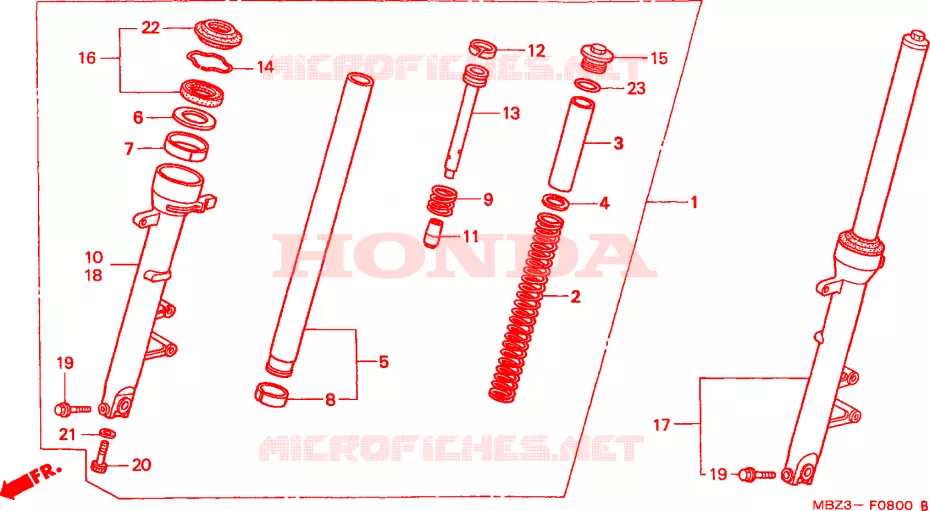 FRONT FORK Honda MOTO 600 HORNET 2002  CB600F21