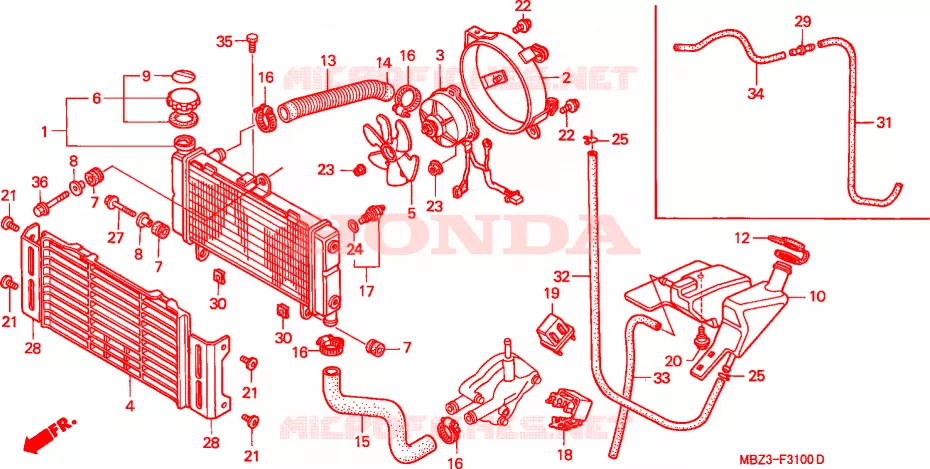 RADIATOR Honda MOTO 600 HORNET 2002  CB600F21