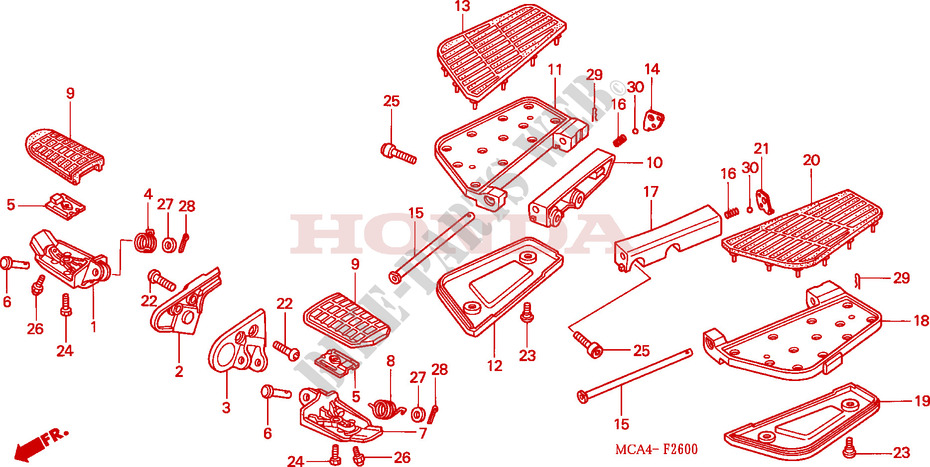 FOOTREST for Honda GL 1800 GOLD WING ABS 2003