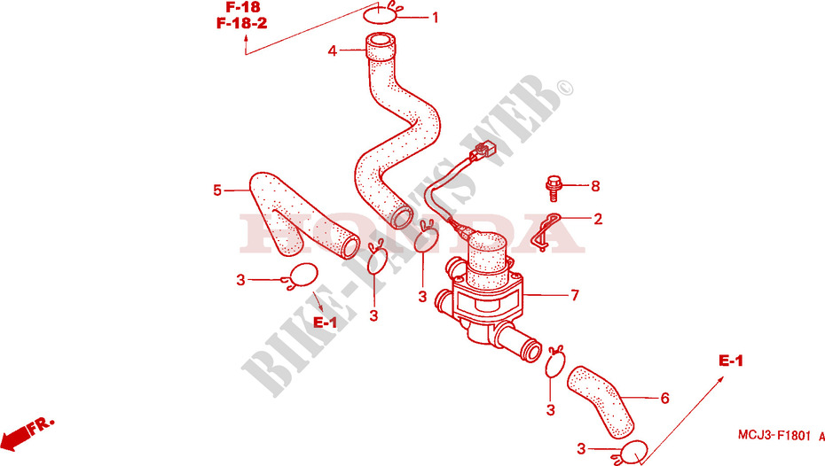 AIR INJECTION CONTROL VALVE for Honda CBR 929 RR FIREBLADE 2001