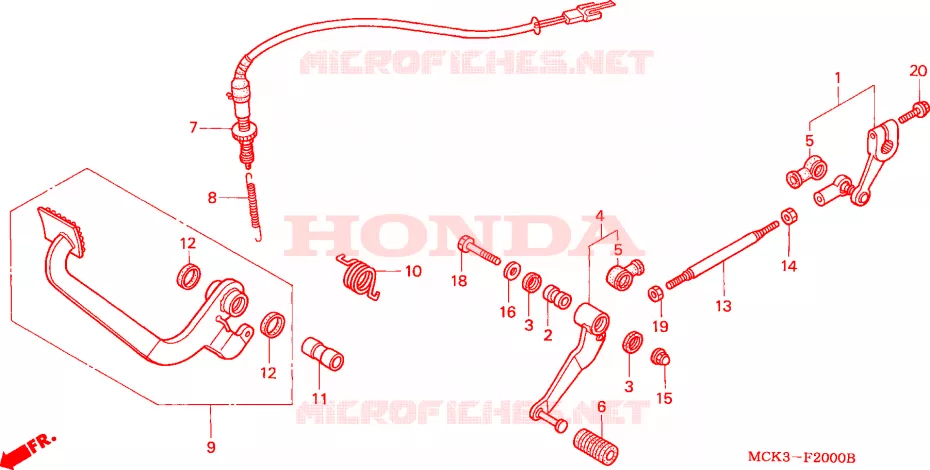 PEDAL Honda MOTO 1100 SHADOW 2003  VT1100C23