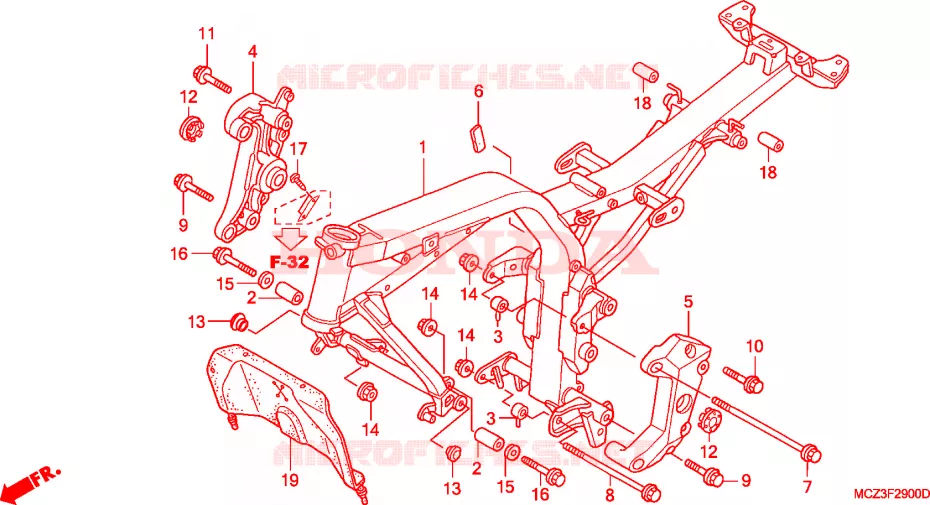 FRAME Honda MOTO 900 HORNET 2005  CB900F4