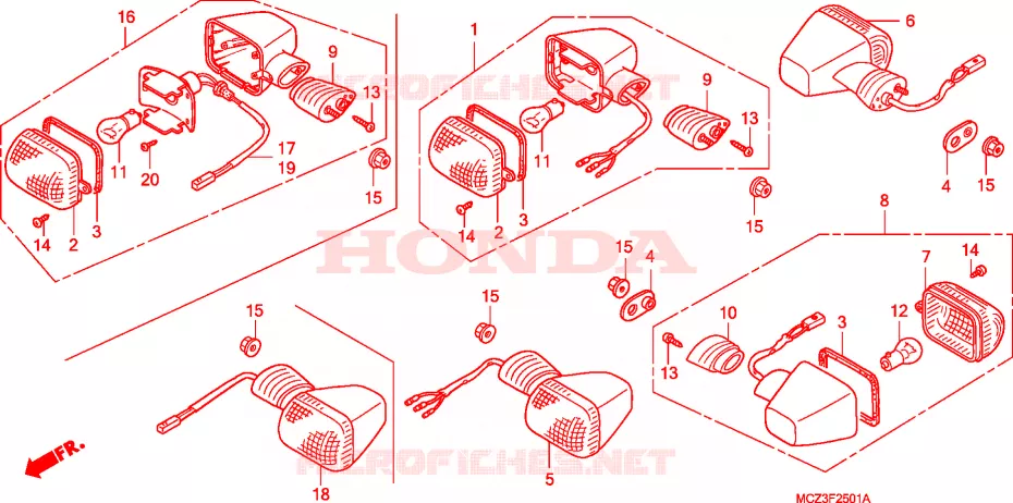 INDICATOR (CM/U) Honda MOTO 900 HORNET 2007  CB900F7