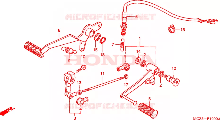 PEDAL Honda MOTO 900 HORNET 2003  CB900F3_A