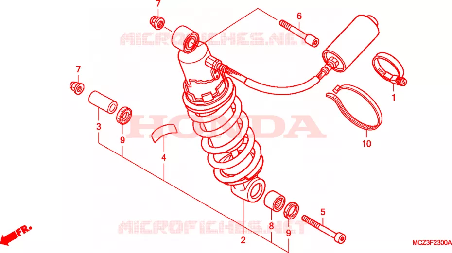REAR SHOCK ABSORBER Honda MOTO 900 HORNET 2003  CB900F2