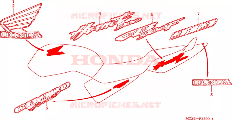 STICKERS Honda MOTO 900 HORNET 2007  CB900F5