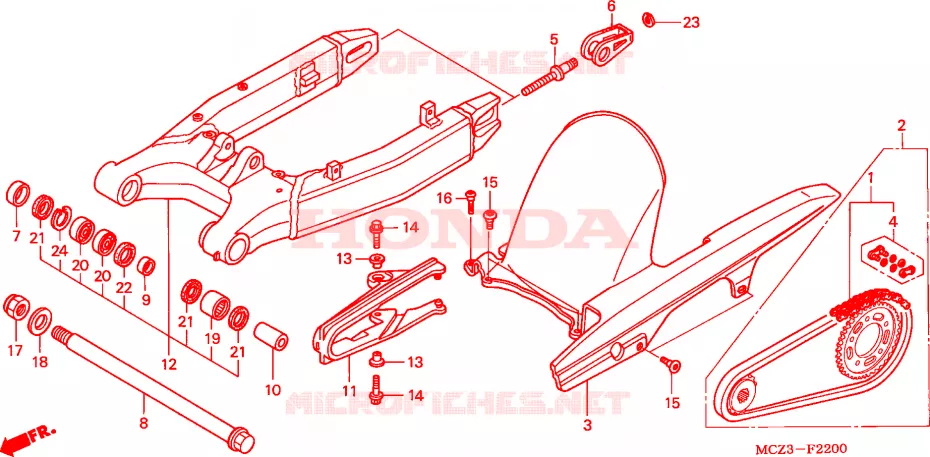 SWINGARM Honda MOTO 900 HORNET 2005  CB900F4