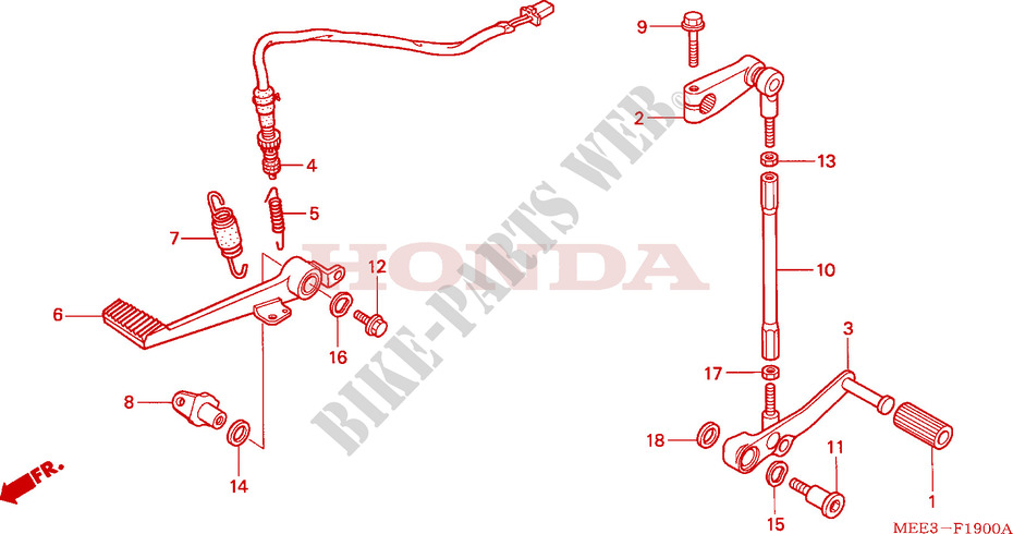 BRAKE PEDAL for Honda CBR 600 RR MOVISTAR 2006