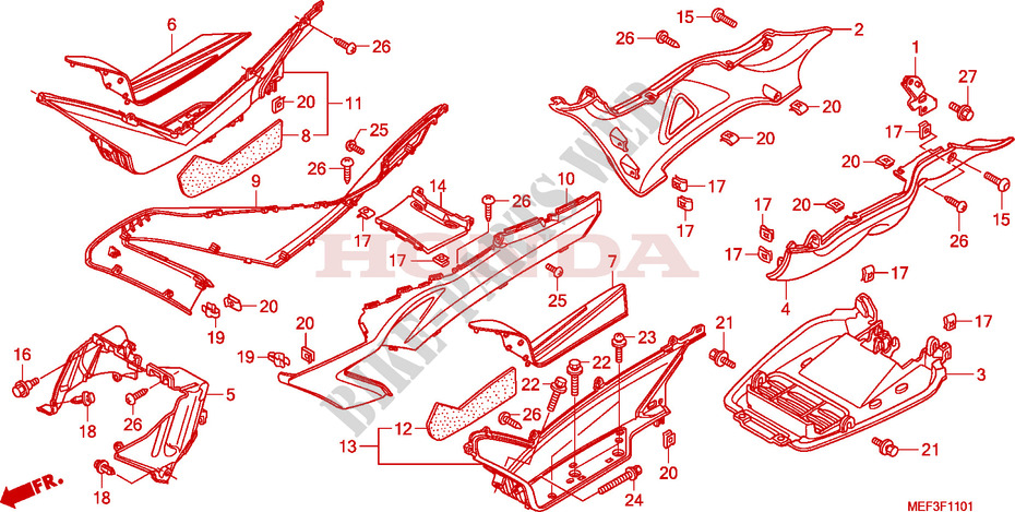 FLOOR STEP/UNDER COVER (F JS400D9/FJS400A) for Honda SILVER WING 400 2009