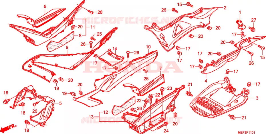 FLOOR STEP/UNDER COVER (F JS400D9/FJS400A) Honda SCOOTER 400 SILVERWING 2015  FJS400D9