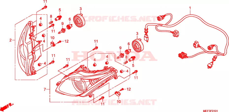 HEADLIGHT (FJS400D9/FJS40 0A) Honda SCOOTER 400 SILVERWING 2012  FJS400D9