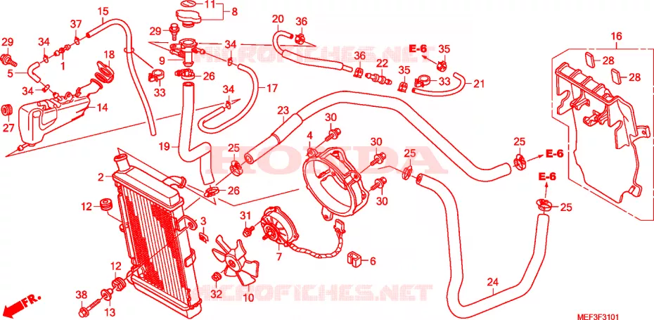 RADIATOR (FJS400D9/FJS400 A) Honda SCOOTER 400 SILVERWING 2010  FJS400D9