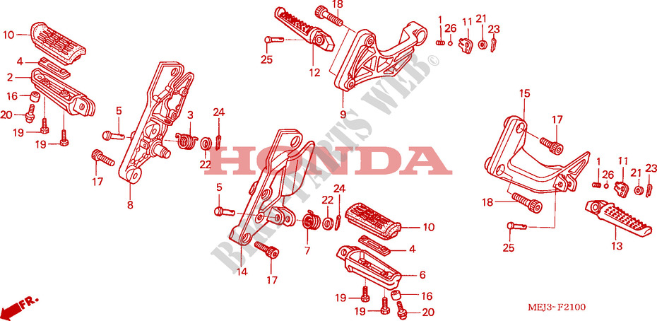 FOOTREST for Honda CB 1300 2005