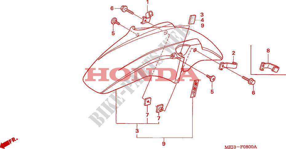 FRONT FENDER for Honda CB 1300 BI COULEUR 2003